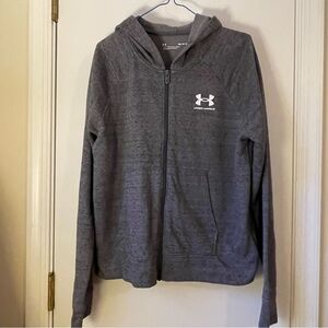Boys’ Under Armour Charcoal Gray Zippered & Hooded Jacket w/ Pockets